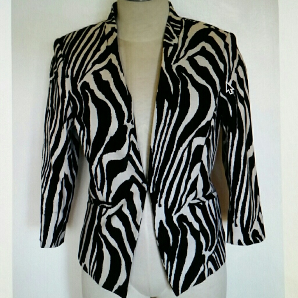 Woven Zebra Pattern Black and Off White Jacket